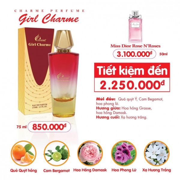 [Charme] Nước hoa nữ Charme Girl Charme 75ml